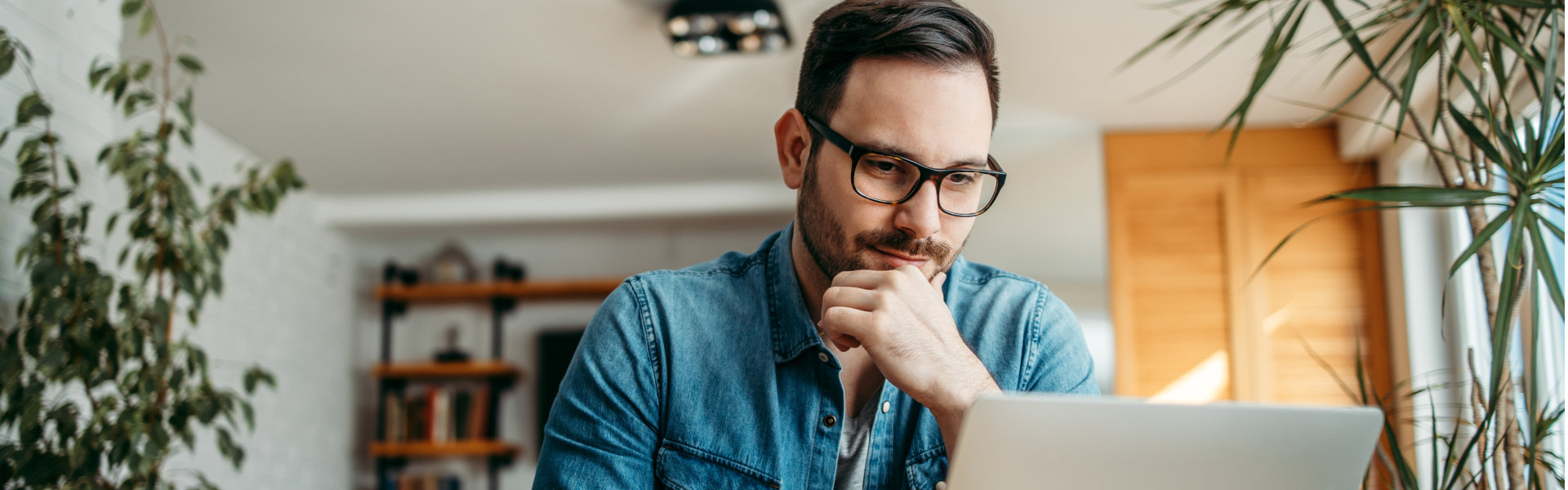 man using laptop